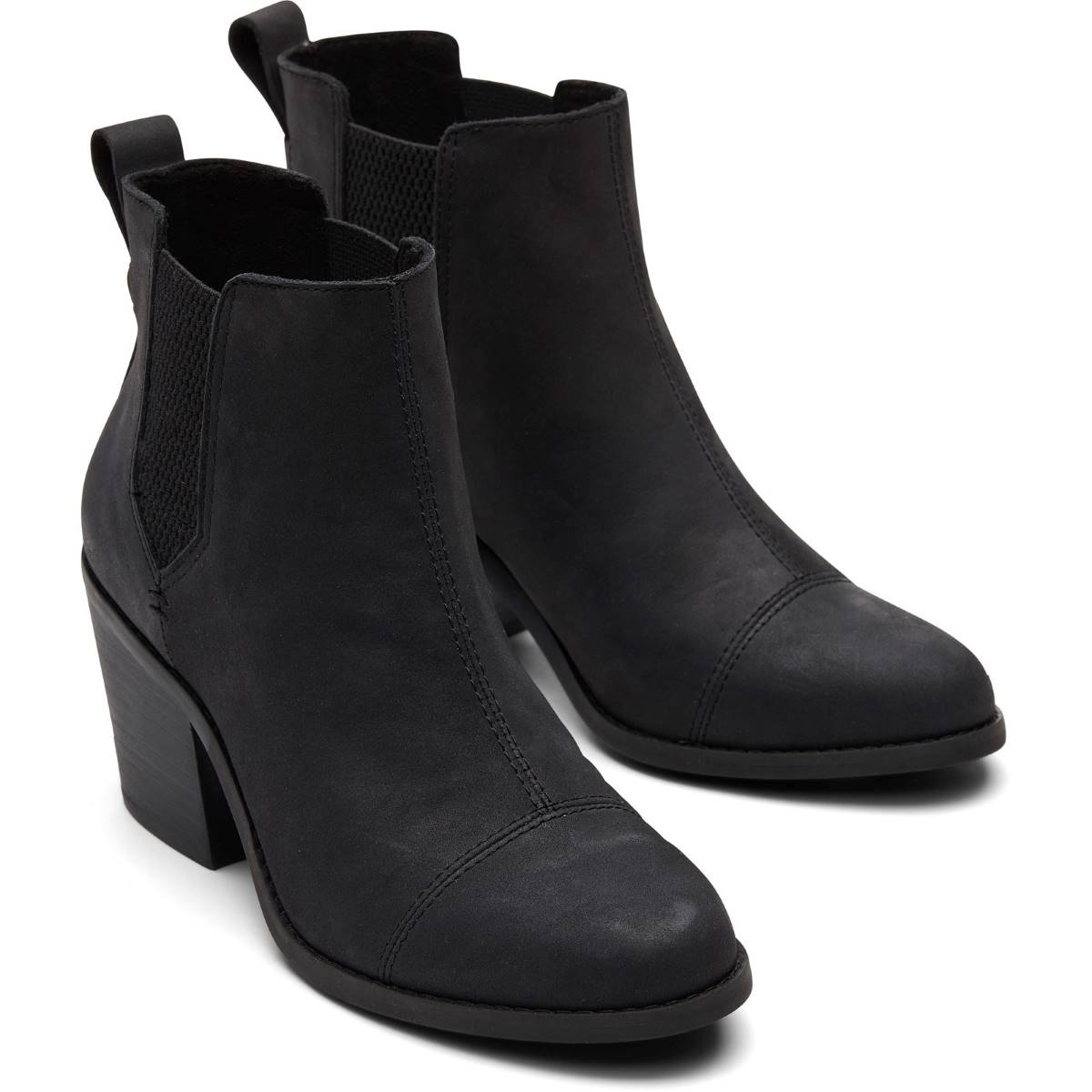 Toms Everly Black Womens ankle boots 10016837 in a Plain Leather in Size 8